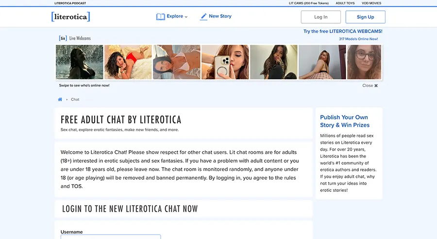 Chat.literotica screenshot