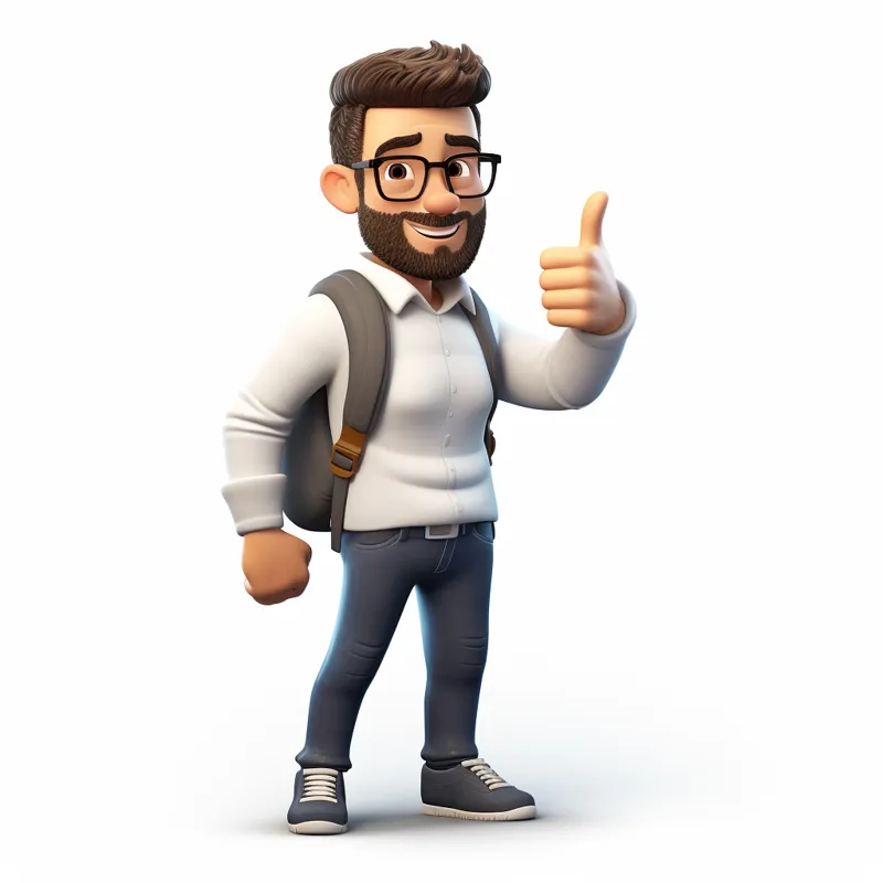dude with thumbs up on white background